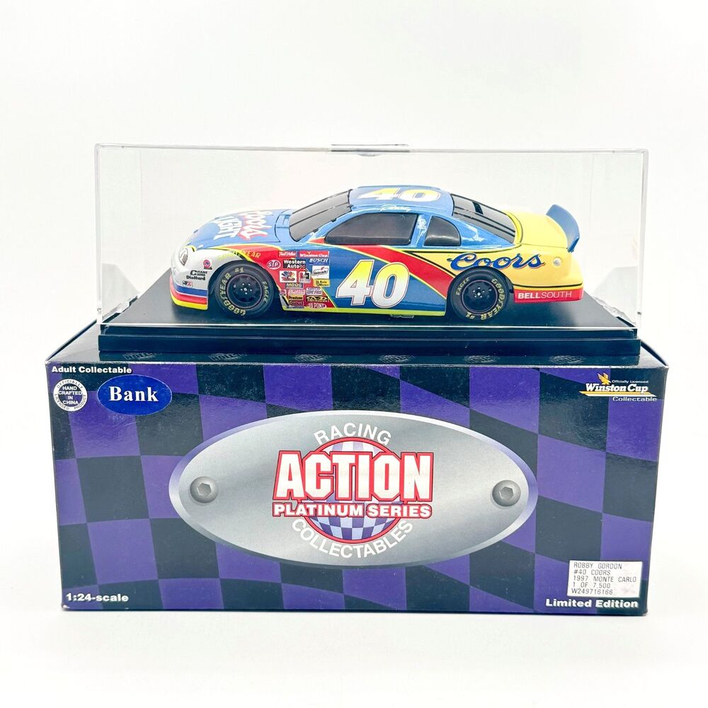 Robby Gordon #40 Coors  Light Chevy Monte Carlo Diecast Bank  1:24 Action  1997